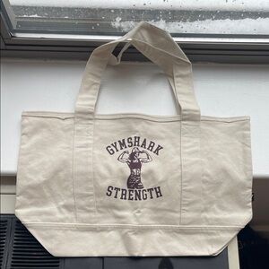 NWT! Gymshark Strength Beige Canvas Tote